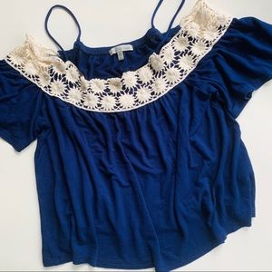 Charlotte Russe Crochet Trim Top